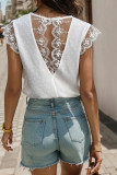 Lace Backless Patchwork Shirt For Women