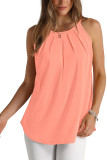 Thin Shoulder Strap Camisole Top With Curved Hem