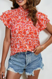 Double Layered Casual Loose Printed Short Sleeves