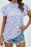 Double Layered Casual Loose Printed Short Sleeves