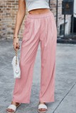 Loose Solid Color High Waisted Wide Leg Pants