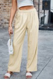 Loose Solid Color High Waisted Wide Leg Pants