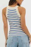 Sleeveless Striped Knitted Tank Tops
