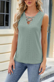 Solid Color Jacquard V-Neck Vest