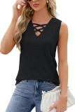 Solid Color Jacquard V-Neck Vest