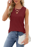 Solid Color Jacquard V-Neck Vest