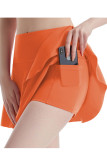 High Waist Solid Color Yoga Pleated Skirts