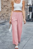 Loose Solid Color High Waisted Wide Leg Pants
