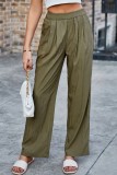 Loose Solid Color High Waisted Wide Leg Pants