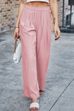 Loose Solid Color High Waisted Wide Leg Pants