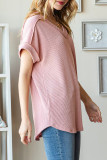 Knitted Loose V-Neck Jacquard T-Shirts