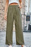 Loose Solid Color High Waisted Wide Leg Pants