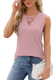 Solid Color Jacquard V-Neck Vest