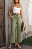 Cotton Linen High Waist Wide Leg Pants