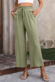 Cotton Linen High Waist Wide Leg Pants