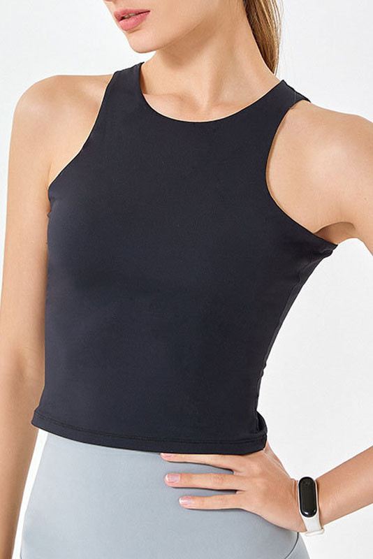 Round Neck Sleeveless Yoga Top