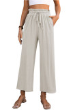 Cotton Linen High Waist Wide Leg Pants