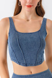 Quick-Drying Fitness Denim Yoga Vest
