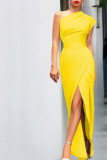 High Waist One Shoulder Slit Dress