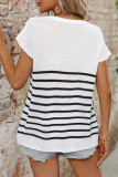 Knitted Striped Crew Neck Top