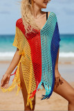 V-Neck Hollow Out Beach Cover Up
