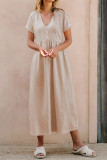 Solid Color Elegant Loose Fitting Dress