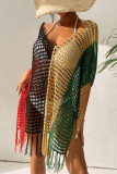 V-Neck Hollow Out Beach Cover Up