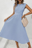 Solid Color Sleeveless Strapless Dress