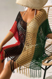 V-Neck Hollow Out Beach Cover Up