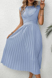Solid Color Sleeveless Strapless Dress