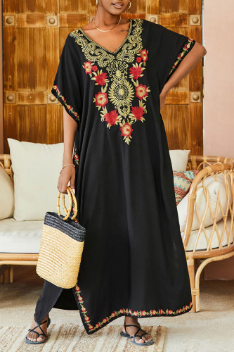 V-Neck Beach Vacation Loose Dress