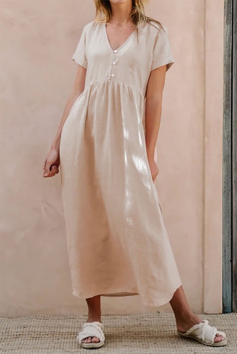 Solid Color Elegant Loose Fitting Dress