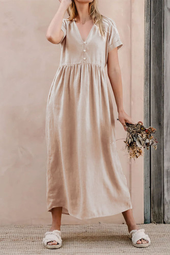 Solid Color Elegant Loose Fitting Dress