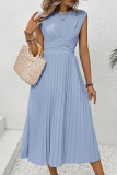 Solid Color Sleeveless Strapless Dress