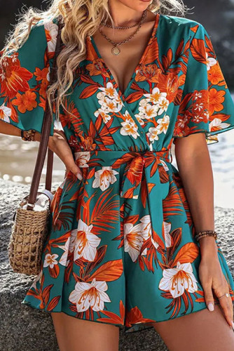 Lotus Sleeve Printed Loose Dress
