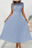 Solid Color Sleeveless Strapless Dress