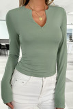 V-Neck Slim Fit Long Sleeved Top