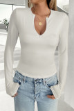 V-Neck Slim Fit Long Sleeved Top