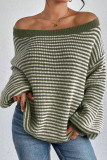 One Shoulder Lantern Sleeve Knit Sweater