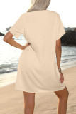 V-Neck Shirt Short Sleeve Beach Dress