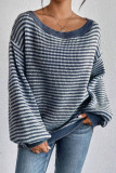 One Shoulder Lantern Sleeve Knit Sweater