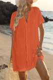 V-Neck Shirt Short Sleeve Beach Dress