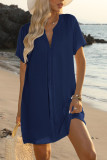 V-Neck Shirt Short Sleeve Beach Dress