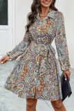 Papel Printed Long Sleeved Shirt Dress