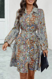 Papel Printed Long Sleeved Shirt Dress