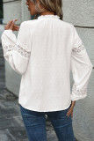 Long Sleeved Patchwork Swiss Dot Shirt