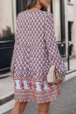 Ethnic Style Long Sleeved Printed Dress
