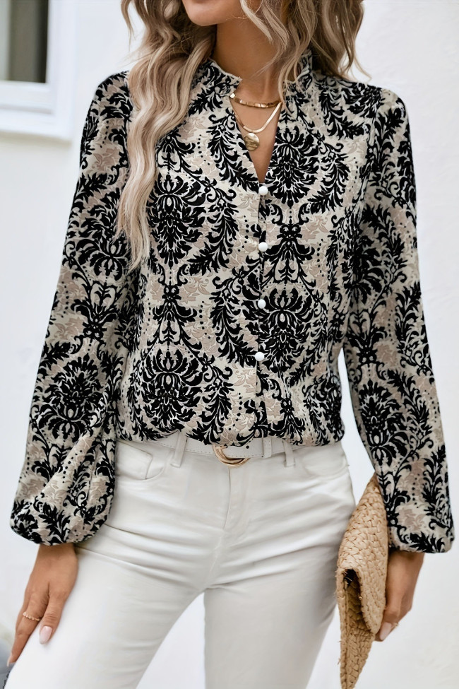 Printed Shirt Casual Long Sleeved Top
