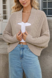 V-Neck Bat Sleeve Cardigan Sweater