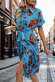 Commuter Short Sleeved Printed Shirt Dress